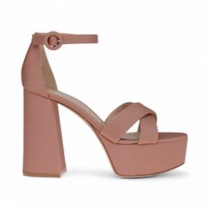 Gianvito Rossi Sheridan Lycra Criss Cross Block Platform Heels